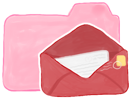 Pink Folder With Mail Icon - Folder Png (512x512)