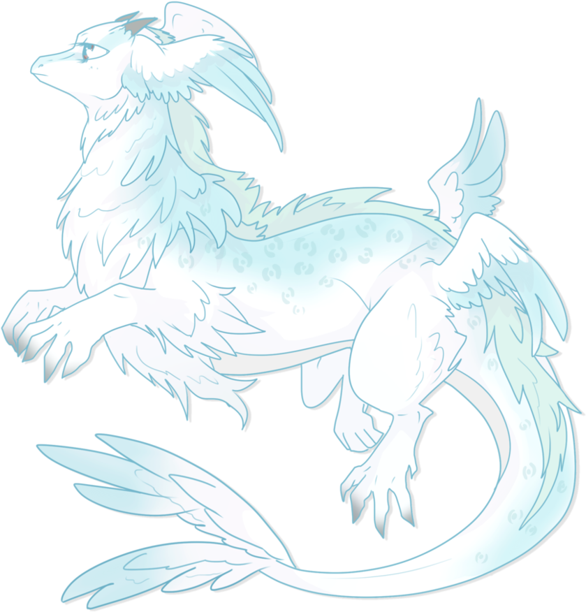 Blue Feathers, White Dragon By Rannarbananar - Sketch (873x915)