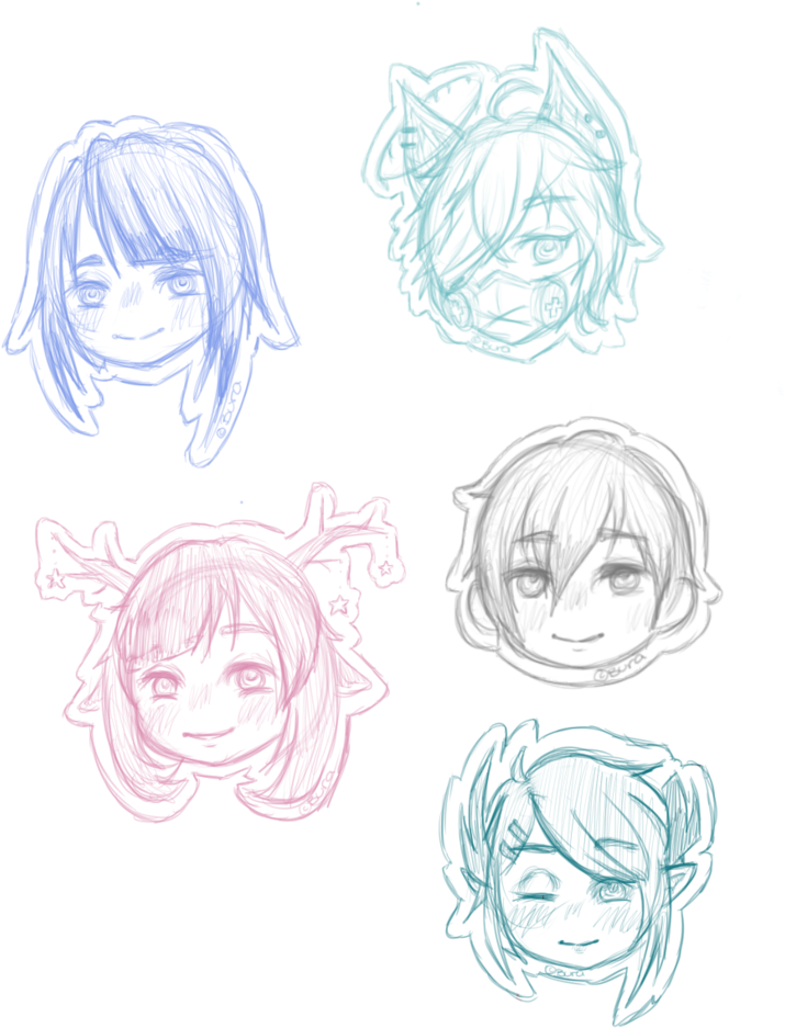 Sketch Chib Heads By Blueberryduckling - Sketch (807x989)