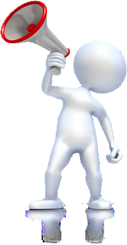 Membership Recruitment Drive - Stick Figure With Megaphone (439x503)