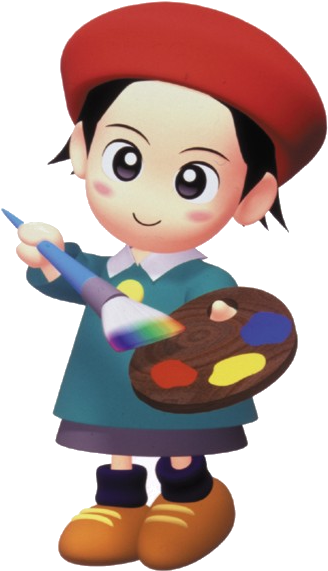 Painter Clipart - Adeleine Kirby Star Allies (398x600)