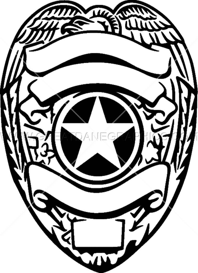 Silver Police Badge - Screen Print Police Badges (825x1138)