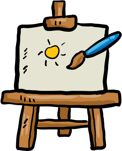 Canvas, Painter, Art And Design, Tools, Tool, Paint, - Easel Clipart Transparent (512x512)