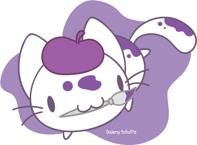 Daieny 169 9 Purple Painter By Daieny - Cartoon (695x510)