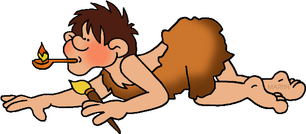 Cave Painting - Caveman Painting Clip Art (648x286)