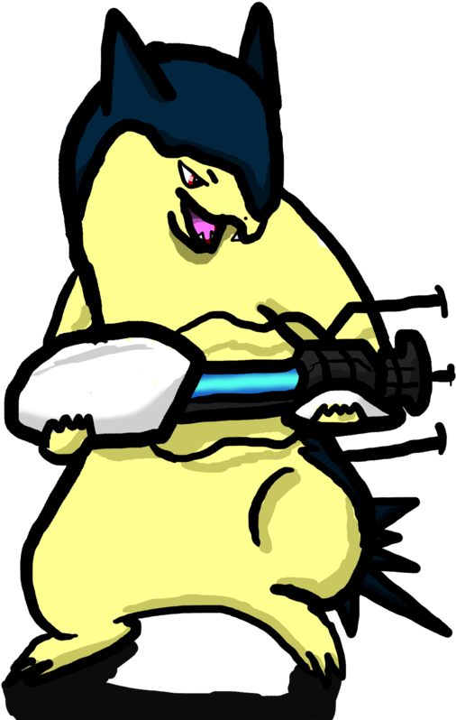 Typhlosion With A Portal Gun By The Desert Seagull - Cartoon (807x991)