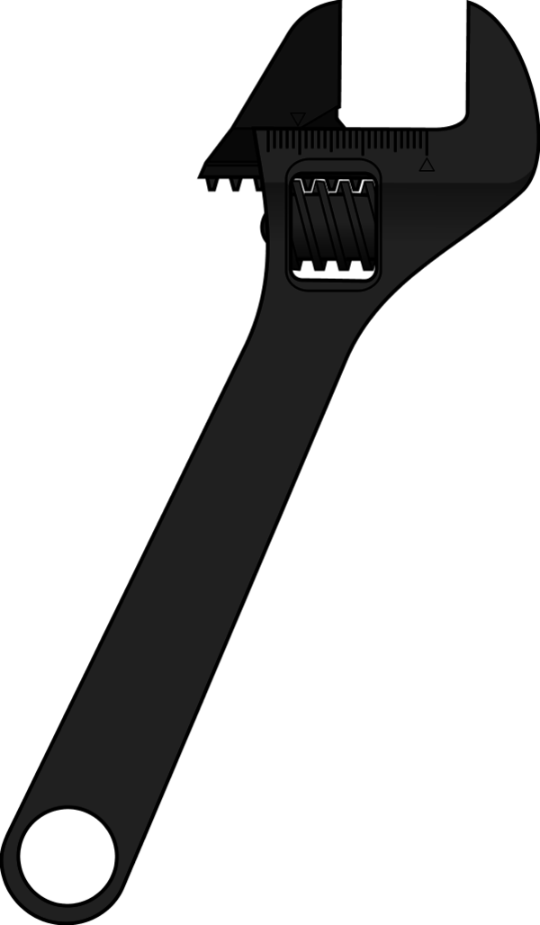 Adjustable - Adjustable Wrench Vector (600x1028)