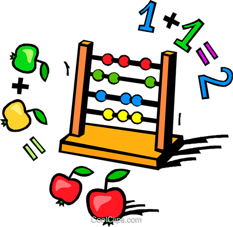 Abacus With Apples And Numbers Royalty Free Vector - Materia De Matematicas Primaria (480x467)