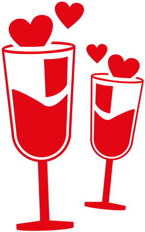 Pin Champagne Clip Art Transparent - Wine Glasses Cartoon Logo (512x512)