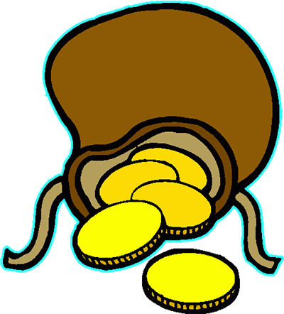Gold-coins - Money Bag Clip Art (400x442)