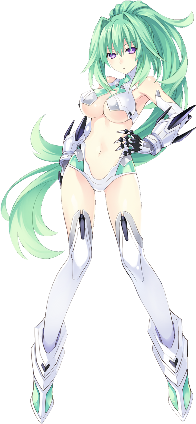 Megadimension Neptunia Vii Hyperdevotion Noire - Hyperdimension Neptunia Green Heart (680x1377)