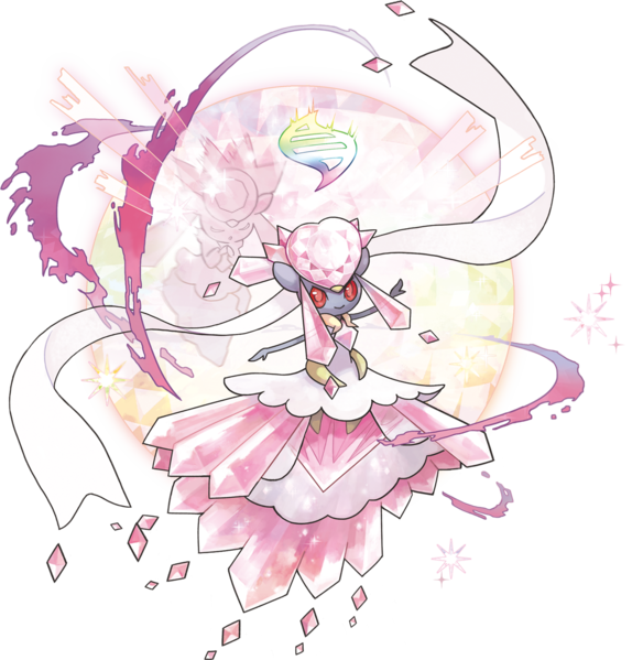 Mega-diancie Illustration - Pokemon Diancie Mega Evolution (584x599)