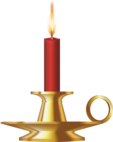 Gold Candlestick Png Clip Art In Category Candles Png - Candle (401x500)