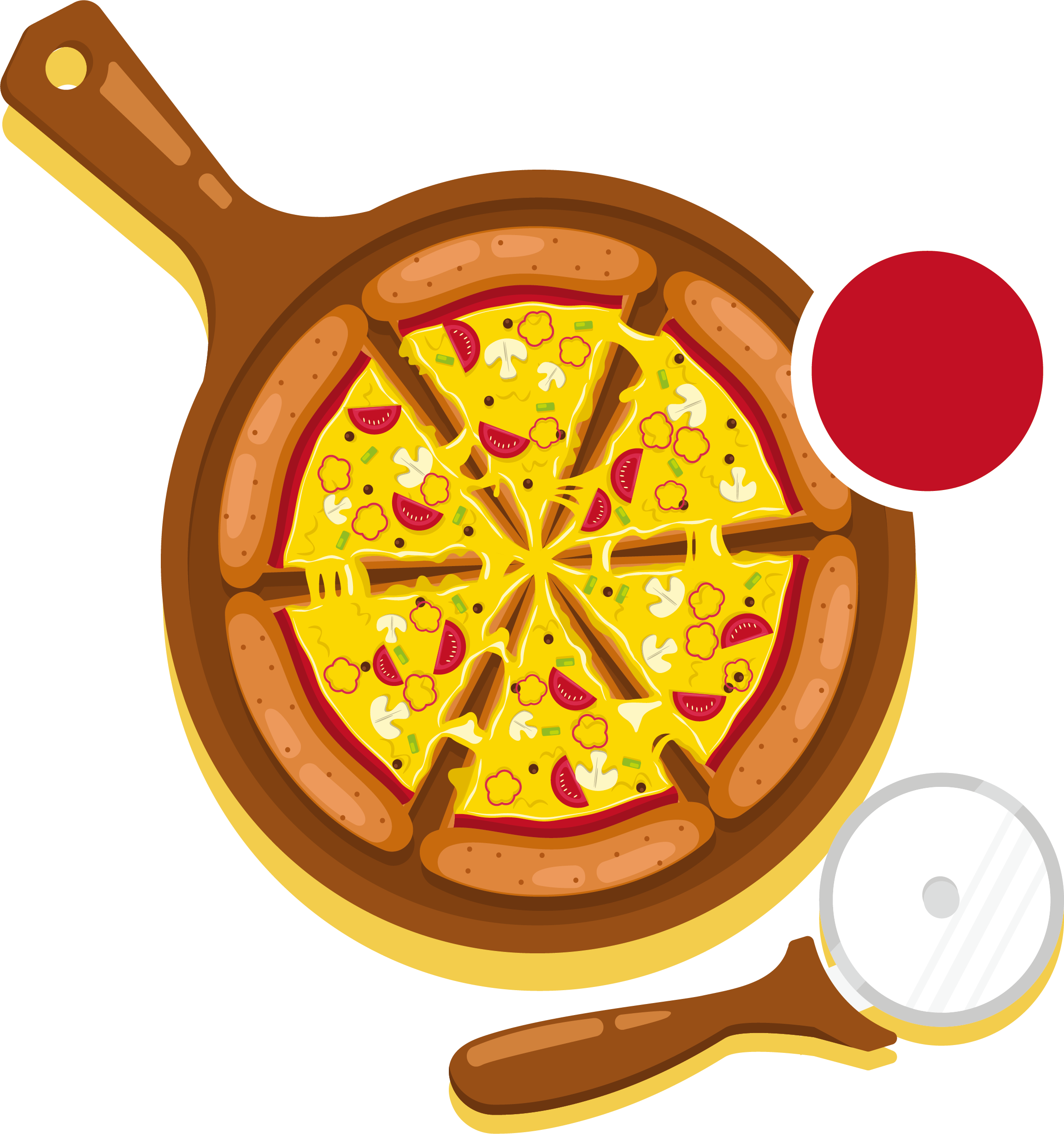 Pizza Fast Food Hamburger Euclidean Vector Dish - Dish (2309x2460)