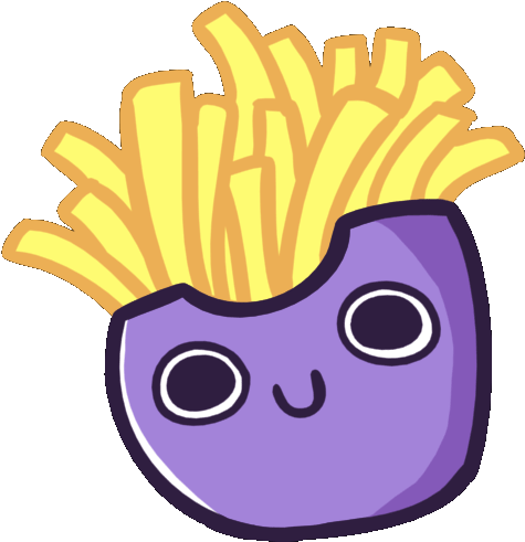Blinking Fast Food Sticker By Papafritología - French Fries (605x623)