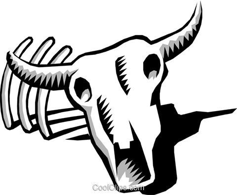 Cow Skull Royalty Free Vector Clip Art Illustration - Cow Skull Royalty Free Vector Clip Art Illustration (480x395)