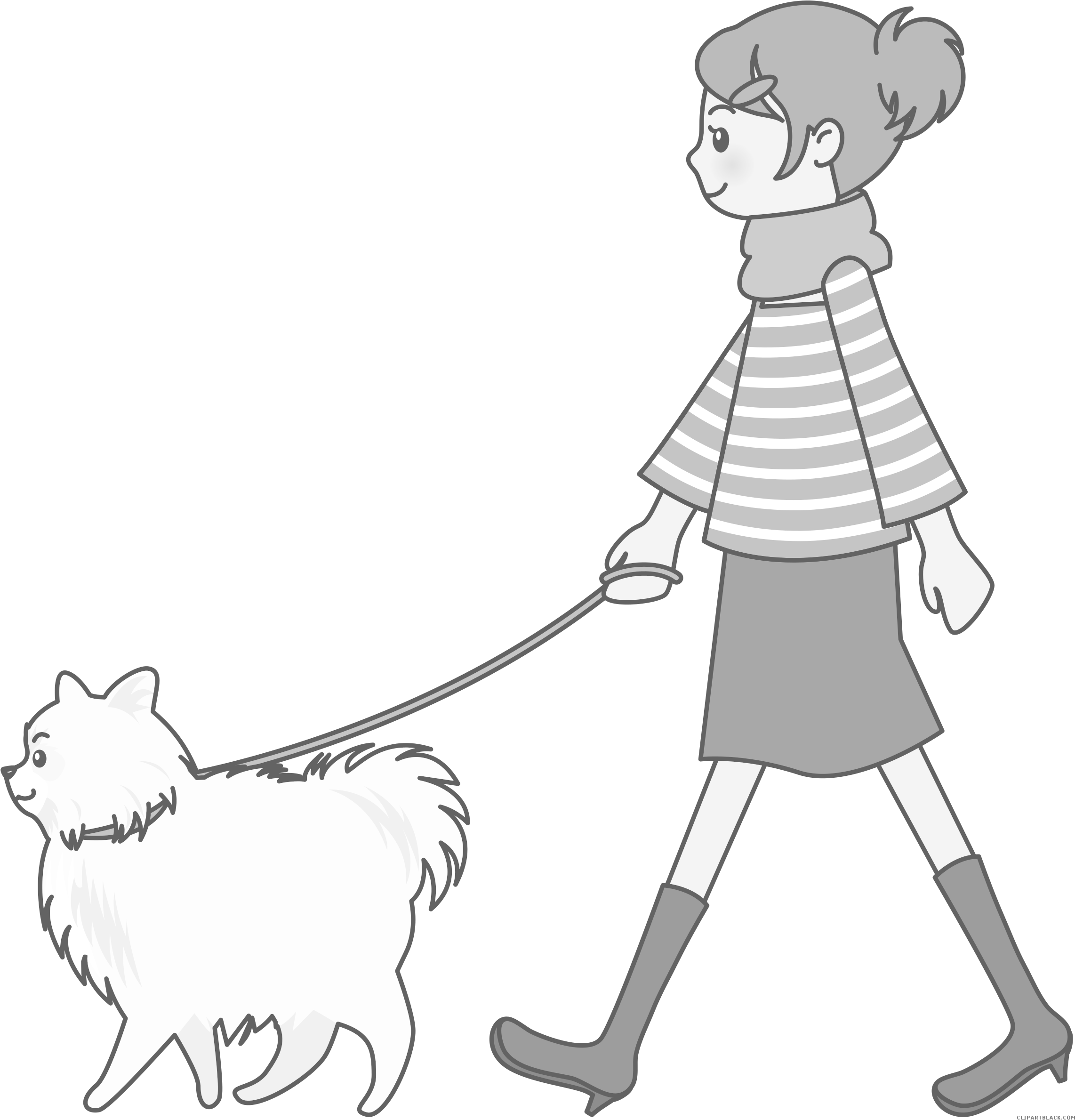 Walking Dog Animal Free Black White Clipart Images - Clip Art Dog Walker (2307x2400)