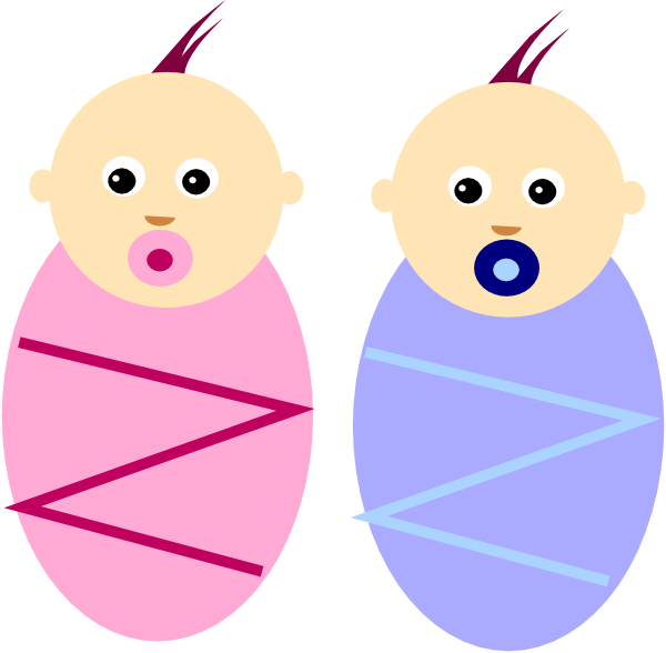Boy Girl Twin Infants Clip Art At Clker - Boy Girl Twin Infants Clip Art At Clker (600x588)