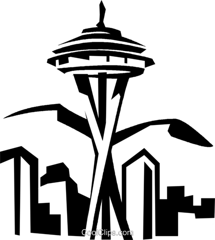Seattle Clipart Space Needle - Seattle Space Needle Png (430x480)