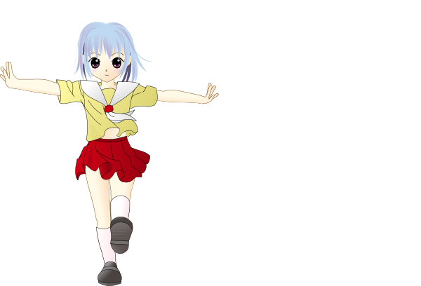 This Free Clip Arts Design Of Walking Anime School - Walking Girl (600x408)