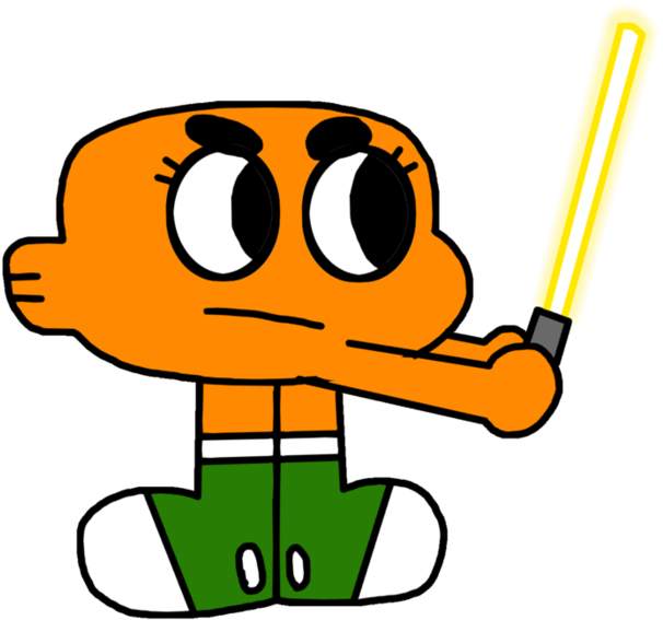 Darwin With Lightsaber By Marcospower1996 - Illustration (894x894)