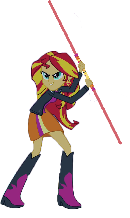 Sunset Wielding Her Lightsaber - Lightsaber (598x877)