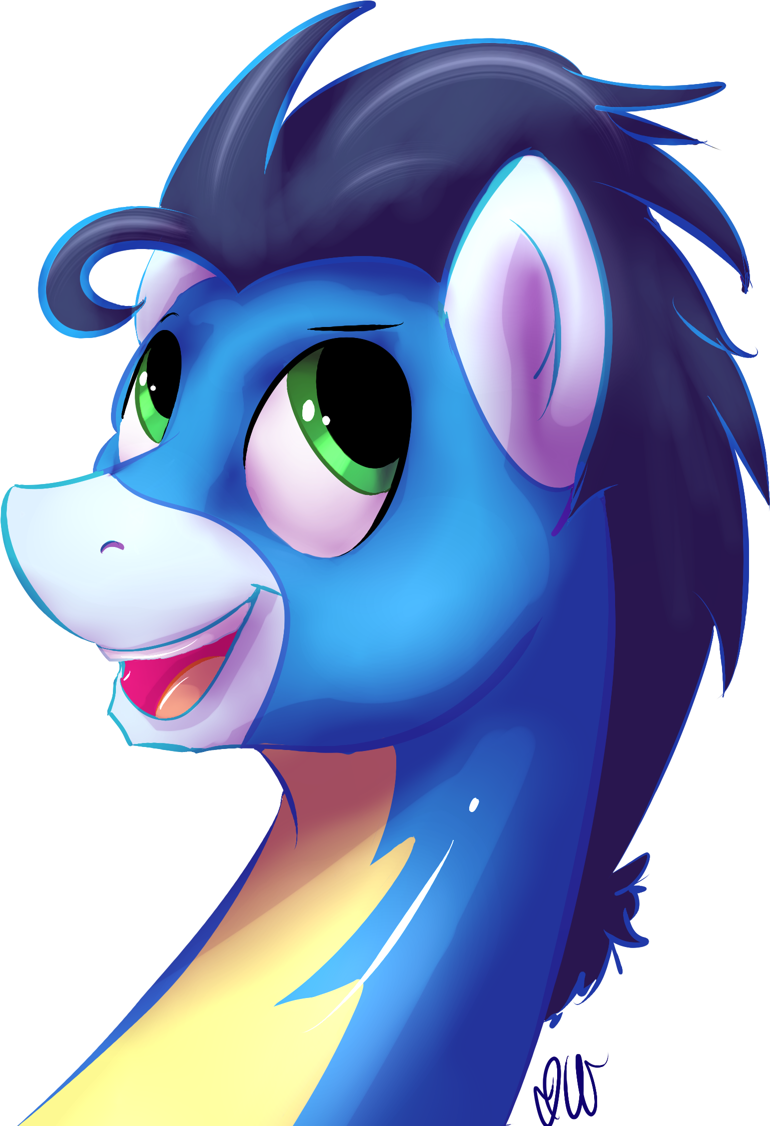Pony Blue Cartoon Mammal Nose Vertebrate Fictional - Pony (1824x2280)