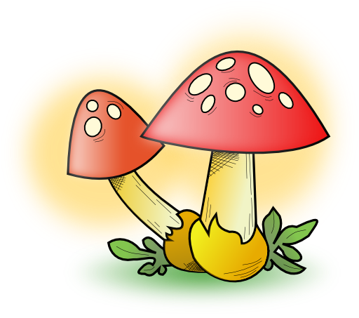 صورة فطر كرتون - Cute Mushrooms Yard Sign (512x453)