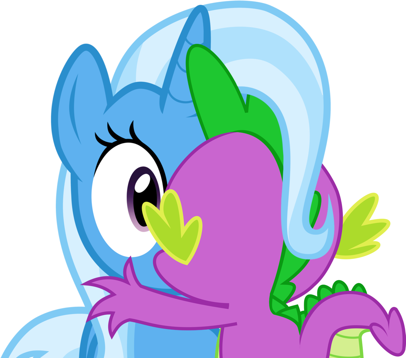 Trixie Meets The Great And Powerful Kisser By Titanium - My Little Pony Spike And Trixie (1374x1204)