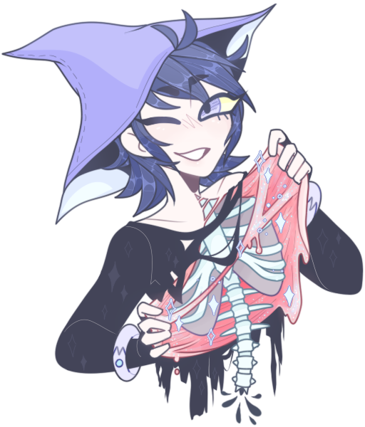 Anime Drawing Art - Pastel Goth Gore Character (512x600)