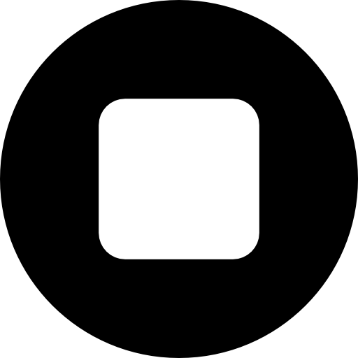 Stop Player Button Free Music Icons - Youtube Icon Black And White (980x980)