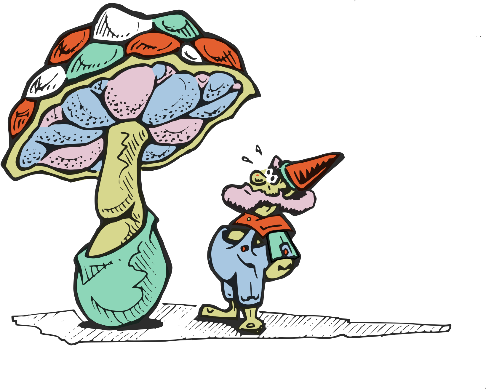 Under Mushroom - Clip Art (2400x1759)