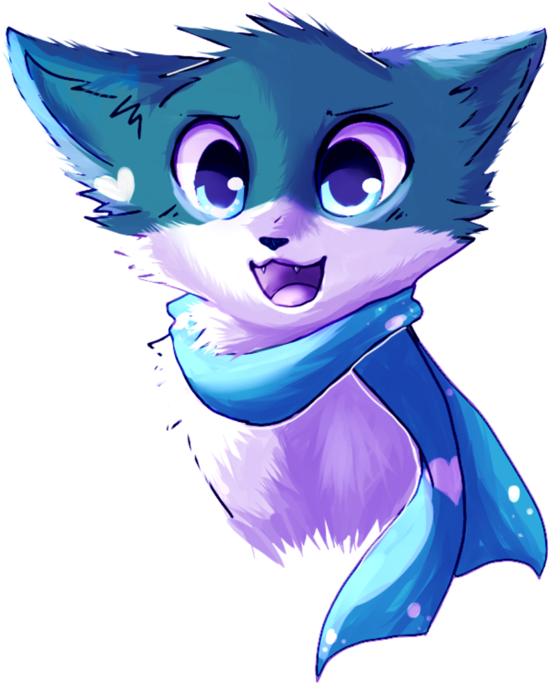 Meowmeow Scarf Cat By Memedokis Meowmeow Scarf Cat - Cat With Scarf Art (900x1065)