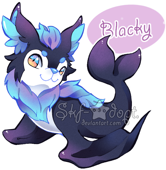 [oc] Chibi Blacky By Skf-adopt - Cartoon (600x595)