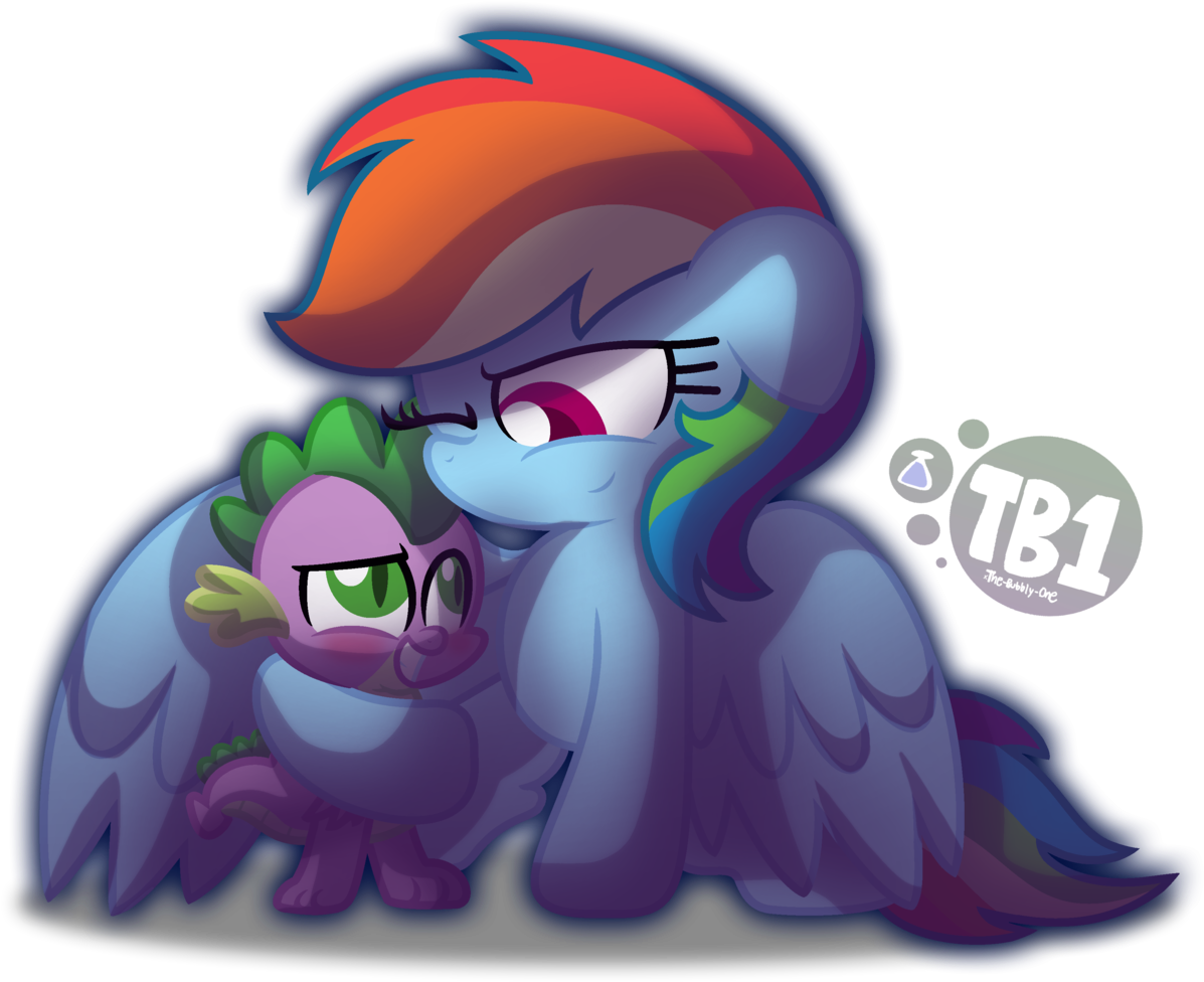 Bubbly-storm, Dragon, Duo, Hug, One Eye Closed, Rainbow - Cartoon (1264x1024)