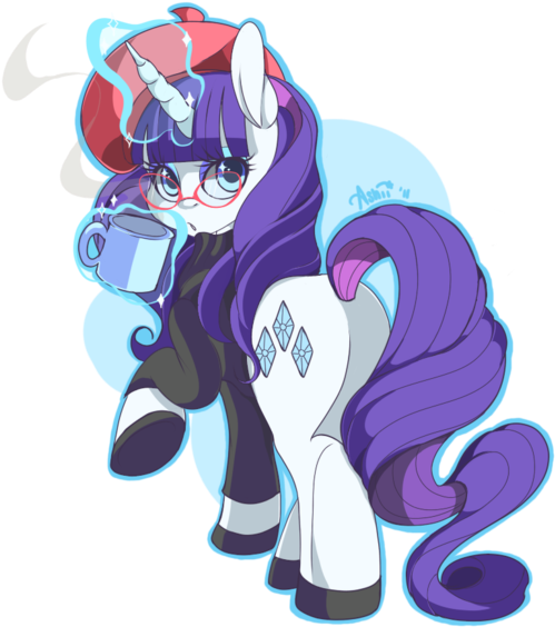 Sugaryrainbow, Beatnik Rarity, Beret, Clothes, Coffee, - Cartoon (518x600)