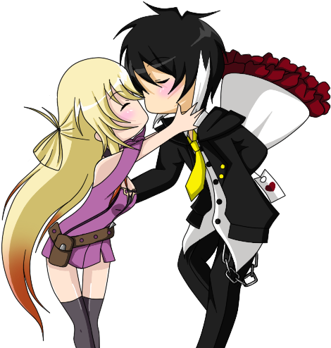 Anime Kiss - Cartoon (500x500)