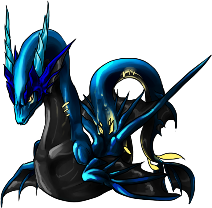 Black Aqua Dragon By Pkw1936 - Water Dragon Dragon Village (756x733)
