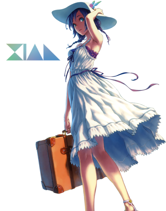 Anime Girl Vacation Summer Render By Xialyz - Anime Girl In Sundress (600x748)