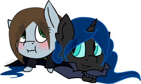[gift] Chibi Brushie And Count Von Nightmare By Stuflox - Cartoon (496x296)