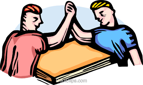 Two Men Having An Arm Wrestling Contest Royalty Free - Arm Wrestling Clip Art (480x285)
