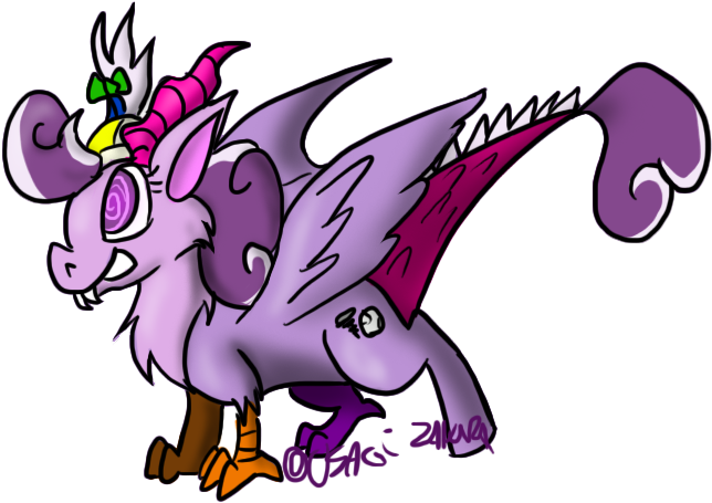 Pink Purple Fictional Character Cartoon Horse Like - Dragon (699x500)