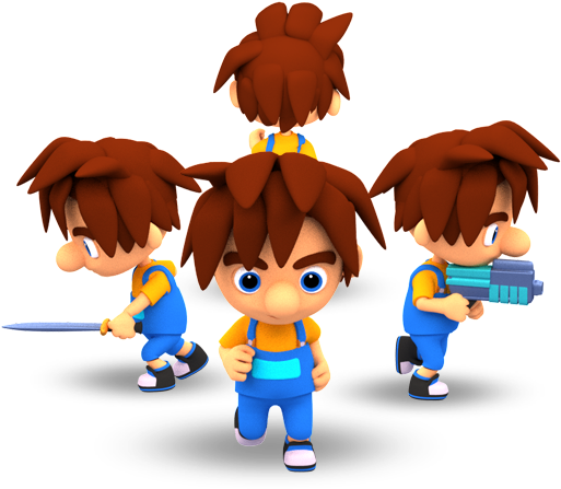 Farmer Boy 4-directional Character Set - Cartoon (600x500)