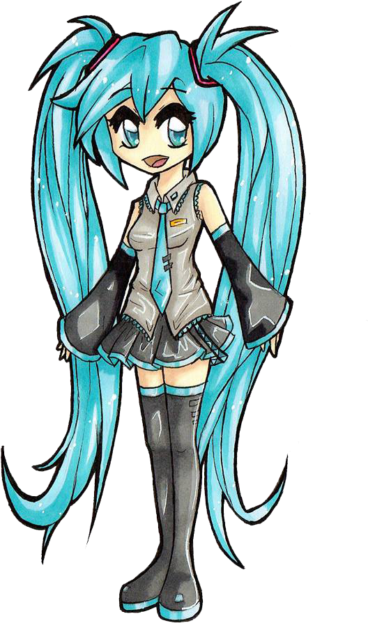 Hatsune Miku Re-draw By Cilundi - Drawing (637x960)