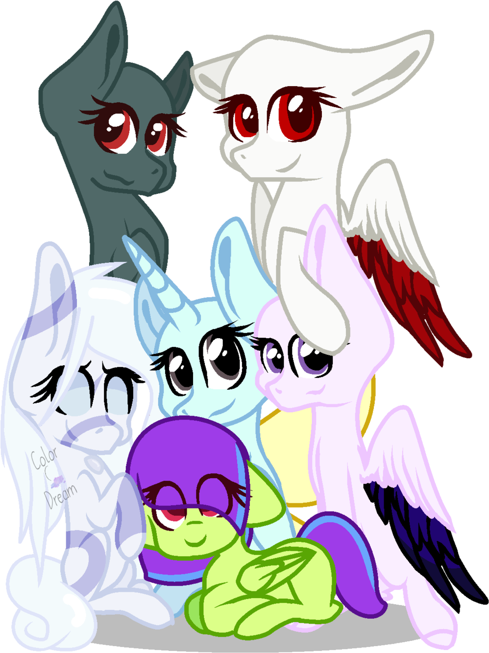 Mane 6 By Kingripple - Cartoon (1024x1372)