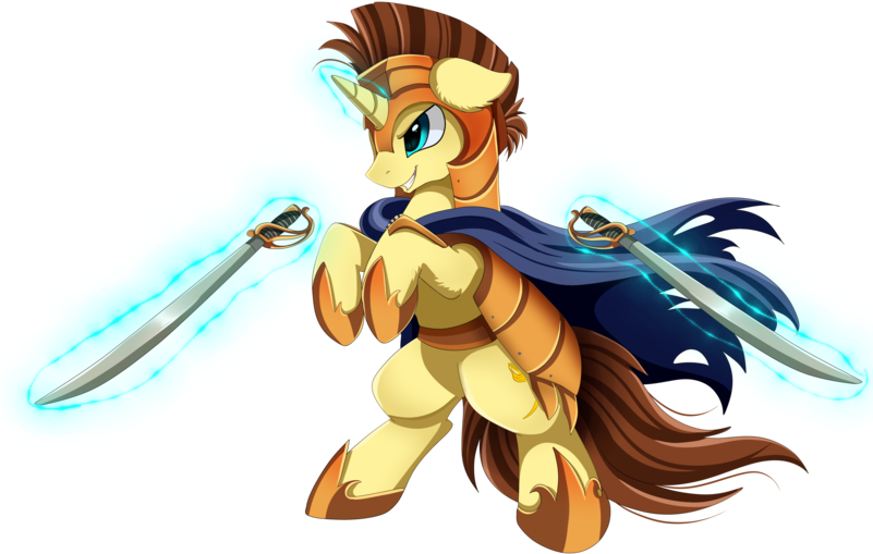 Pridark, Blue Eyes, Brown Mane, Commission, Cyan Eyes, - Cartoon (800x581)