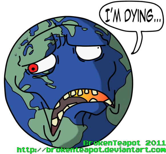 Late Obligatory Earth Day Pic By Brokenteapot On Deviantart - Earth Dying Cartoon (600x540)