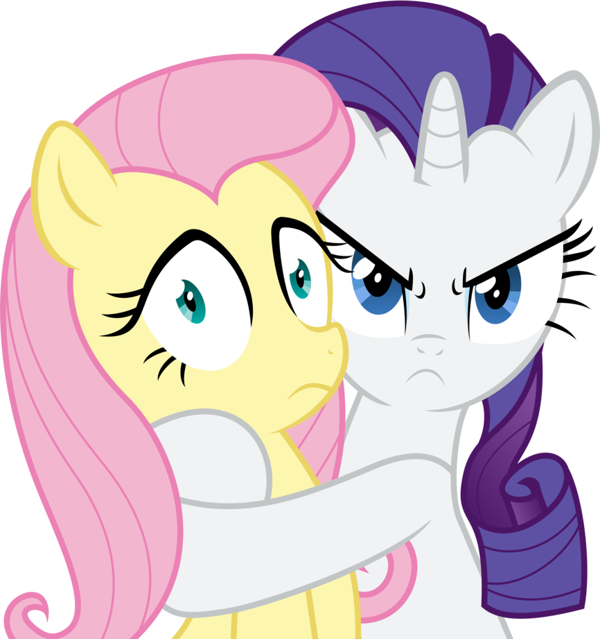 Drawing Excellent Rarity And Fluttershy 8 Is Possessive - Rarity And Fluttershy Vector (866x922)