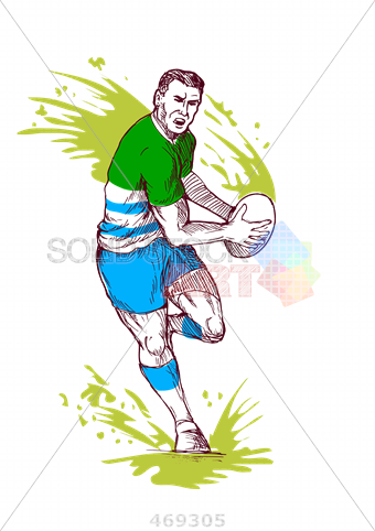 Stock Illustration Of Cartoon Drawing Of Angry Rugby - Vector Graphics (340x482)