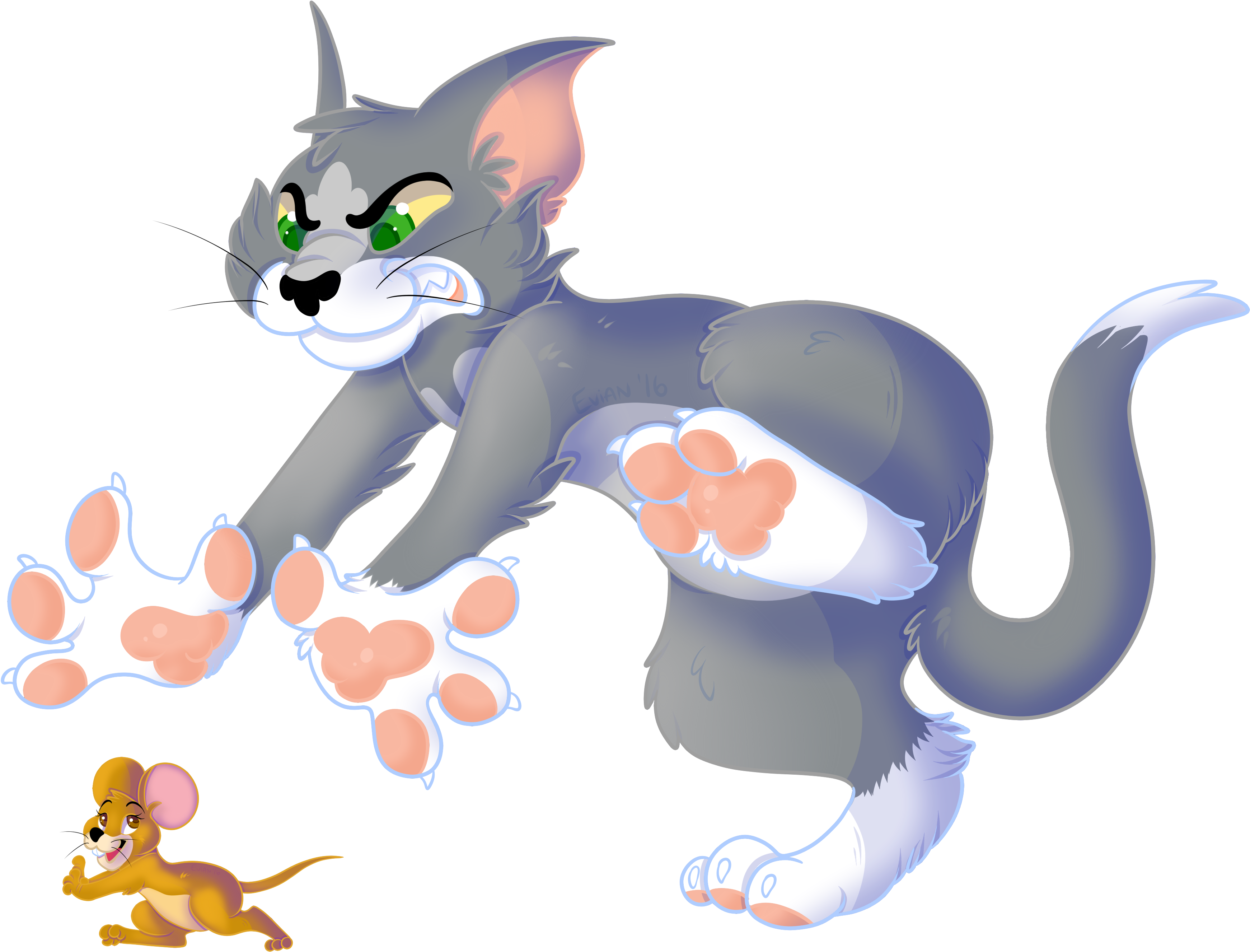 Drawing Excellent Tom From And Jerry 20 Evian Fanart - Tom And Jerry Tom Fanart (3665x2793)